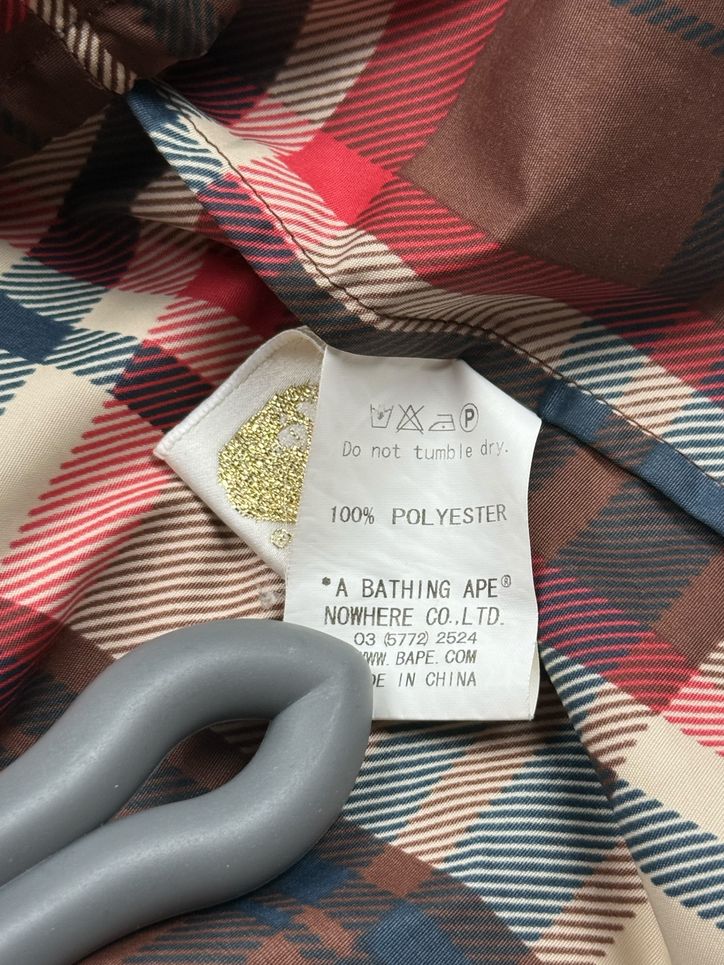 A Bathing Ape Plaid Technical Windbreaker Jacket